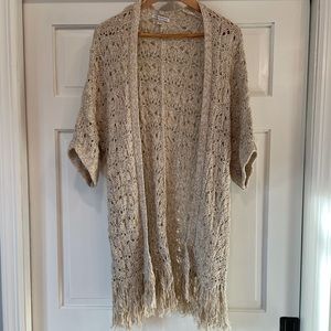 American Eagle 🦅 Outfitters open knit fringe cardigan